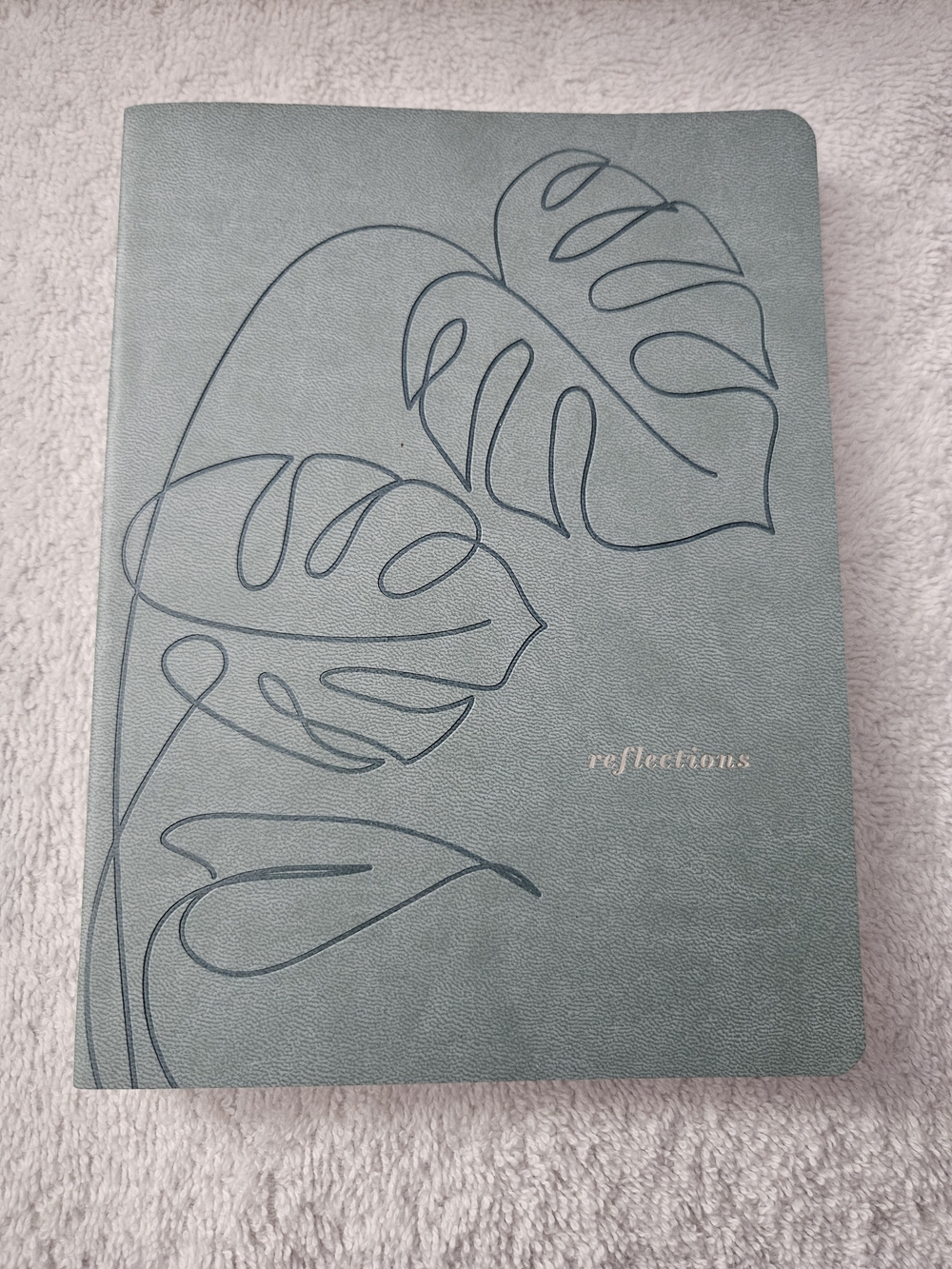 DesignWorks Ink Sage Green Monstera Leaf Journal - Reflections Vegan Leather